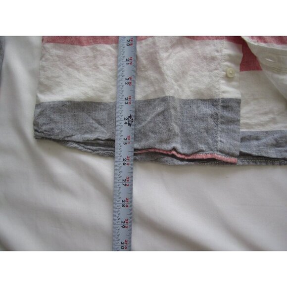 Men's Divided Linen Blend Stripes Button Long Sleeve Shirt Sz M (MT607) - Picture 3 of 7